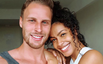 happy latin girl with american